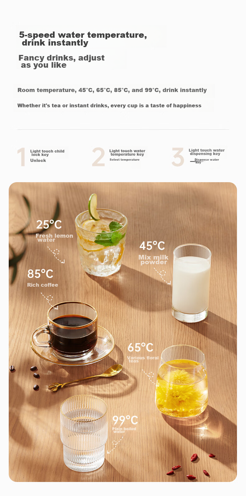 JMEY Instant Hot Water Dispenser, High-End Smart Tea Bar Machine for Home Use, Direct Drinking Machine, Bottom-Loading Water Tank, Electric Kettle, All-In Machine for Living Room And Office, C5PLUS 9