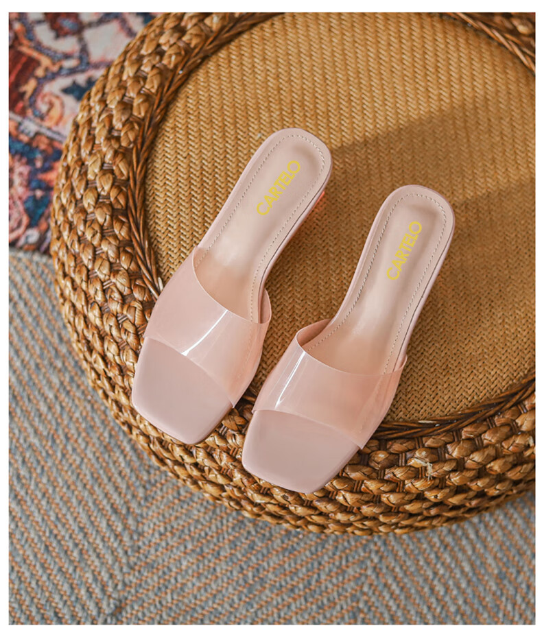 CARTELO Women's Fashionable Versatile Outdoor Open-Toe Slippers KDH-9171 Pink Size 37 20
