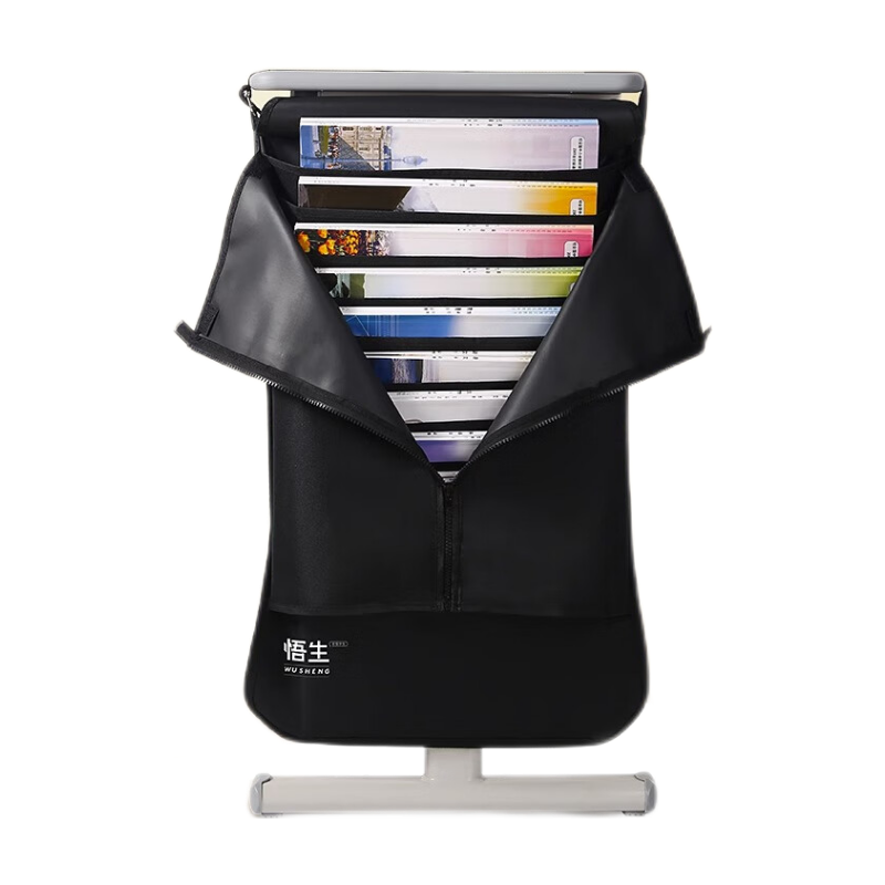 Wusheng Hanging Book Bag for High School And Middle School Students, Desk Organizer, Student Side Hanging Bag for Desks, Classroom Bookshelf, Desktop Storage Rack, Book Holder, Thickened Dustproof Pure Black