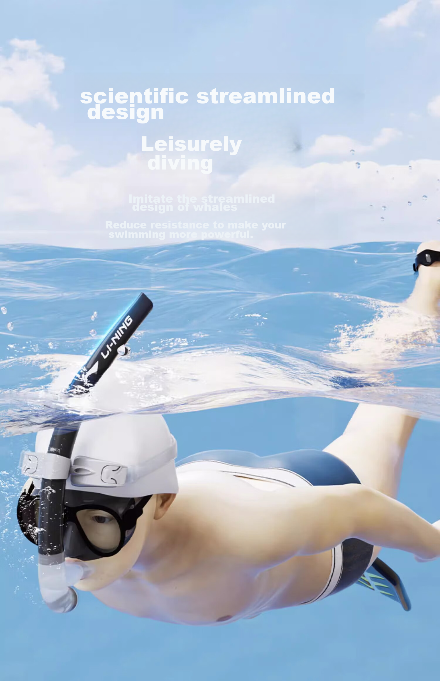 Li-Ning Swimming Breath Tube, Professional Training Equipment for Snorkeling, Adults And Children, Underwater Freestyle Breathing Aid, Black 12