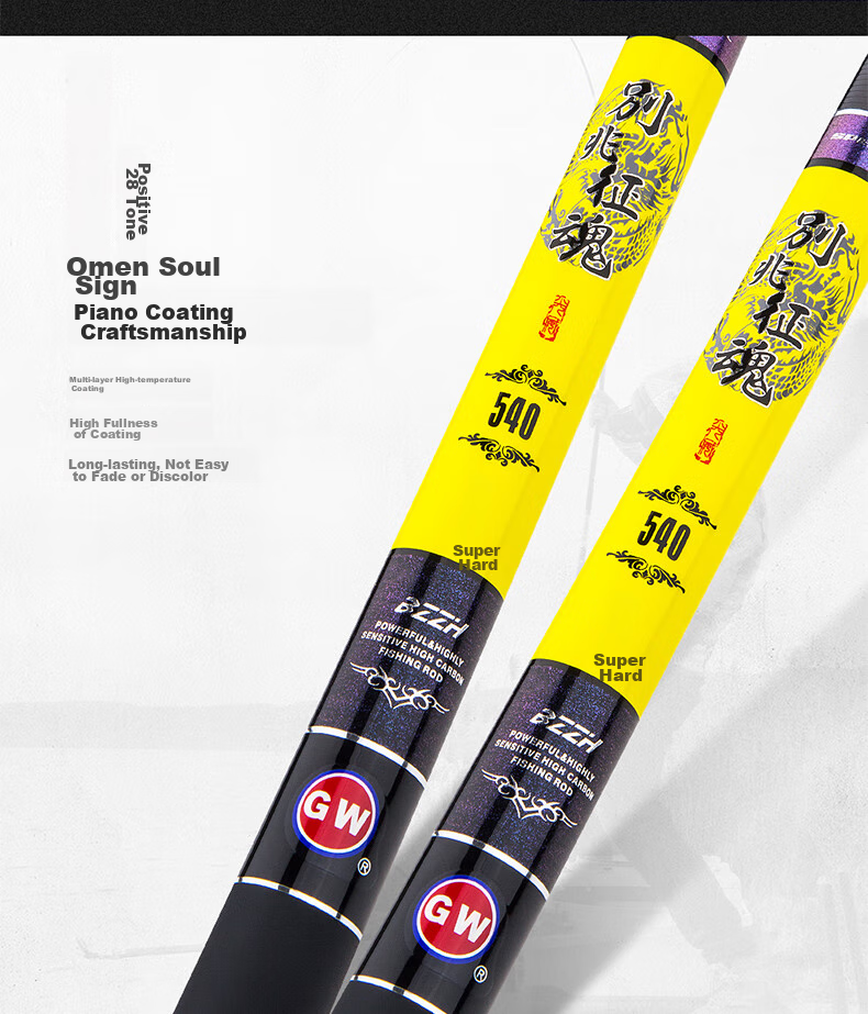 GW Biezhuo Zizun 6.3-Meter 28-Section Comprehensive Big Fish Rod, Carbon Fiber Pole, Ultra-Light Carp Rod, Lake And Reservoir Big Fish Rod 12