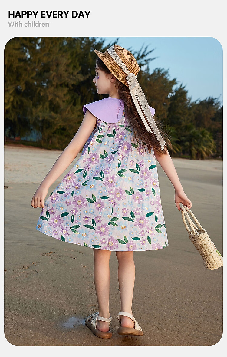 ASK JUNIOR Girls Summer Dress Lightweight Breathable Vacation Princess Dress 11