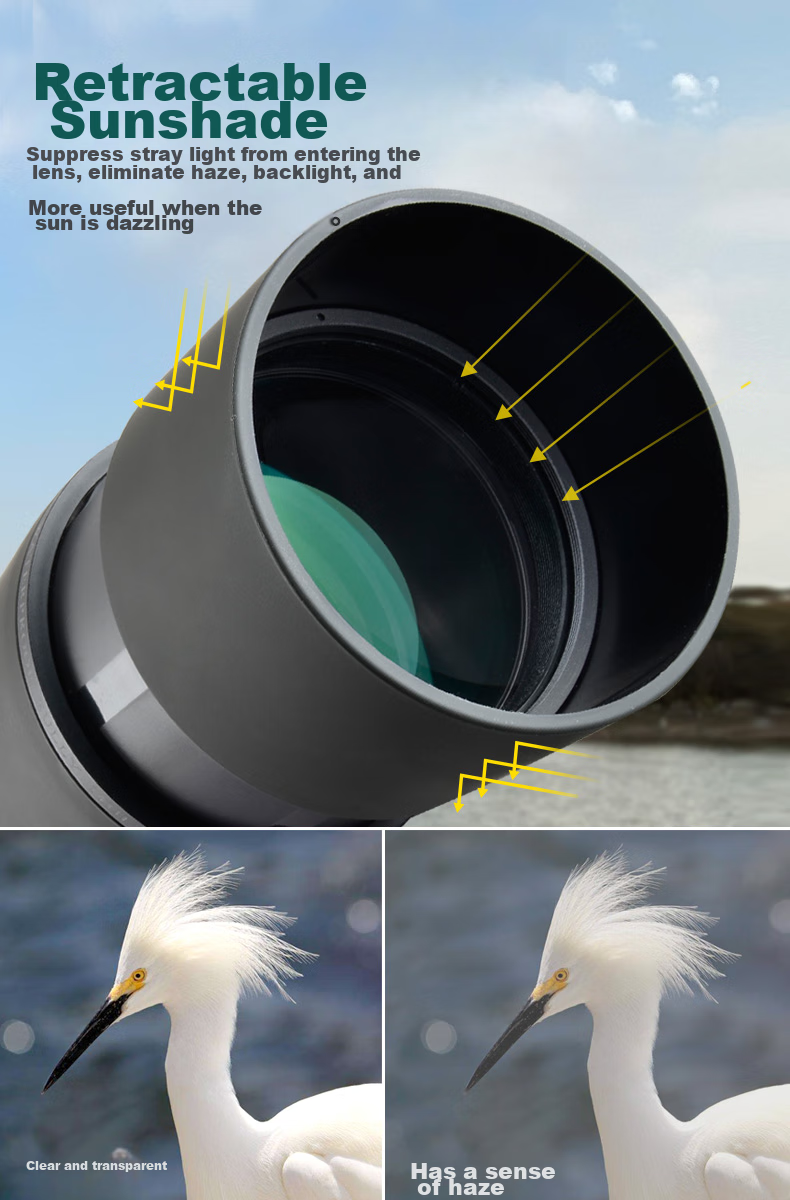 SAGA Professional Variable Zoom Birdwatching Telescope 20-60x High Power HD Spotting Scope Compatible with DSLR and Smartphone 20