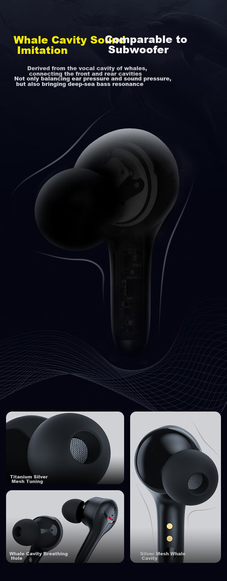 IGene [4 Microphone Gaming Enhanced Version] Bluetooth In-Ear Wireless Headset for Esports, Zero Delay, Noise Reduction, High-Quality Sound, Long Battery Life, Compatible with Apple, Huawei, Xiaomi 11