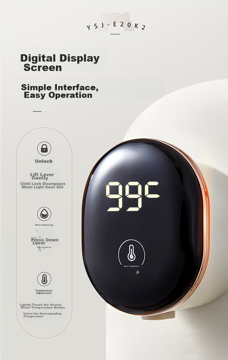 Bear [Mid-Autumn Festival Gift] Instant Hot Water Dispenser, Portable Electric Kettle, Desktop Travel Electric Kettle for Home Use, Small Quick-Heating Milk Maker YSJ-E20K2 8