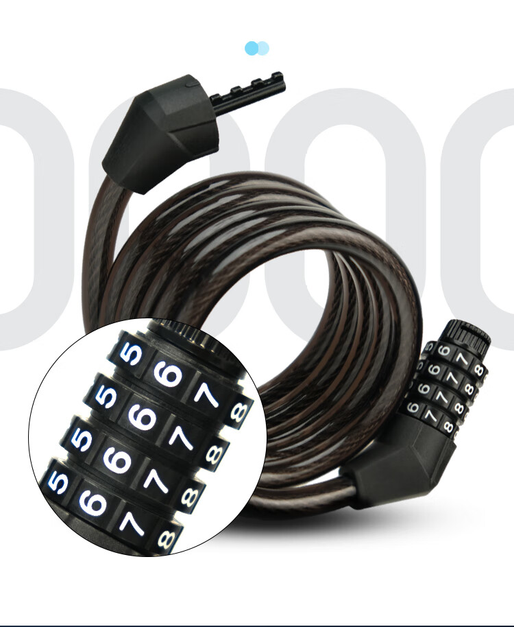PEAK Bicycle Lock, Combination Lock, Steel Cable Anti-Theft, for Electric Bikes, Road Bikes, Mountain Bikes, Bicycle Lock, Extended to 1.5 Meters 4