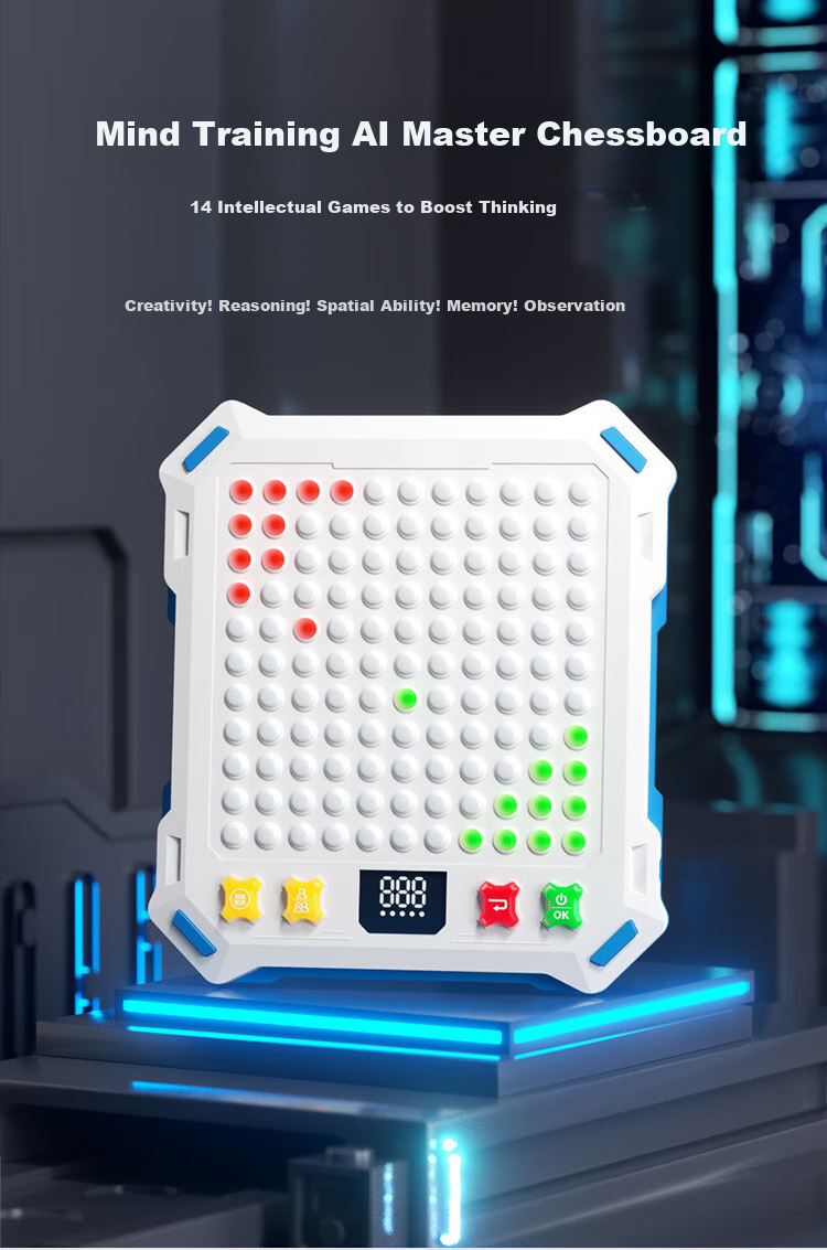 Muhe Intelligent Five-In And Go Board Game for Children, 14 Game Modes, AI Human Battle, Electronic Checkers Board MH057 1