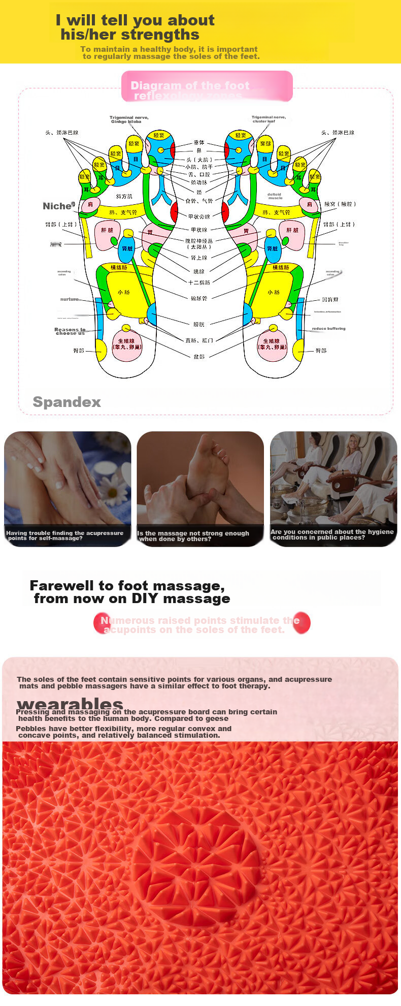 Li-Ning Acupressure Board, Random Color, Toe Pressure Plate for Ultra-Slow Running, Foot Massage Acupoint Pad, Extra Painful Bamboo Shoots, Home Use 5