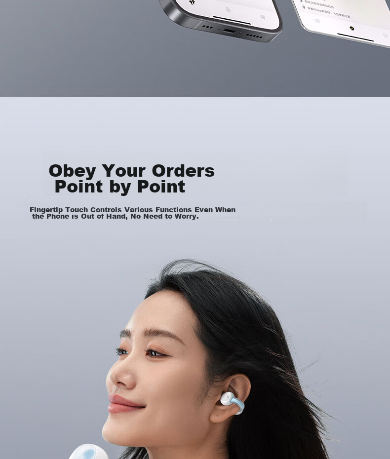 Baseus 1Ring Bluetooth Headphones, Clip-On Open Design, Non-In Air Conduction, Suitable for Sports And Calls, Compatible with Apple And Huawei Phones 27