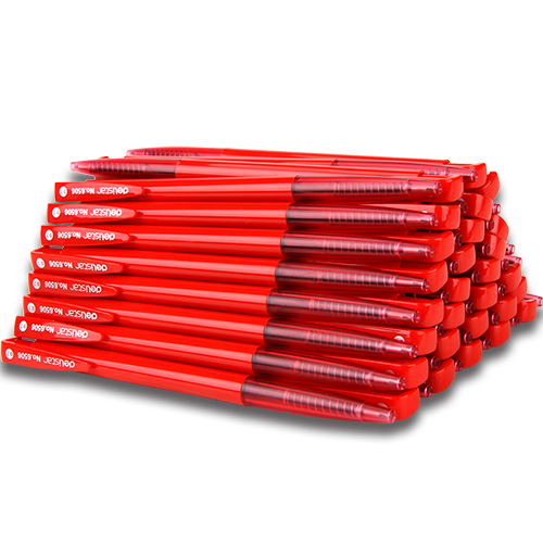 Deli Ballpoint Pen, Medium Oil-Based Ink, 0.7mm Bullet Tip, Retractable Pen, Office Supplies, Red, 60 Pens/box, 6506