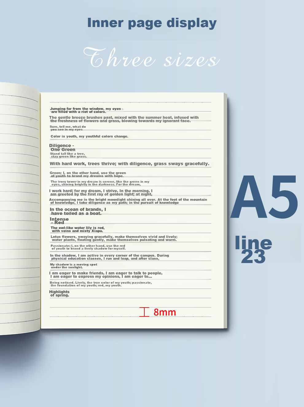 Faramon [Back to School Essential], 5-Pack A5 Lined Notebooks, Simple Design for Middle School, High School And College Students, Exam Preparation Soft Cover Notebooks, Thread-Bound Notebooks, Thick Stitched Notebooks, A5 Light-Colored Versio 10