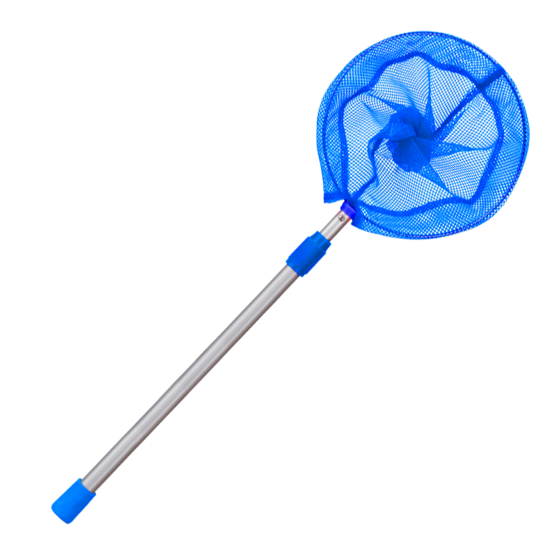 Grsaed Children's Fishing Net, Aluminum Alloy Handle, Extendable Fish Scoop Net, Small Fish And Shrimp Catching Net, Insect Catching Net Toy, Blue