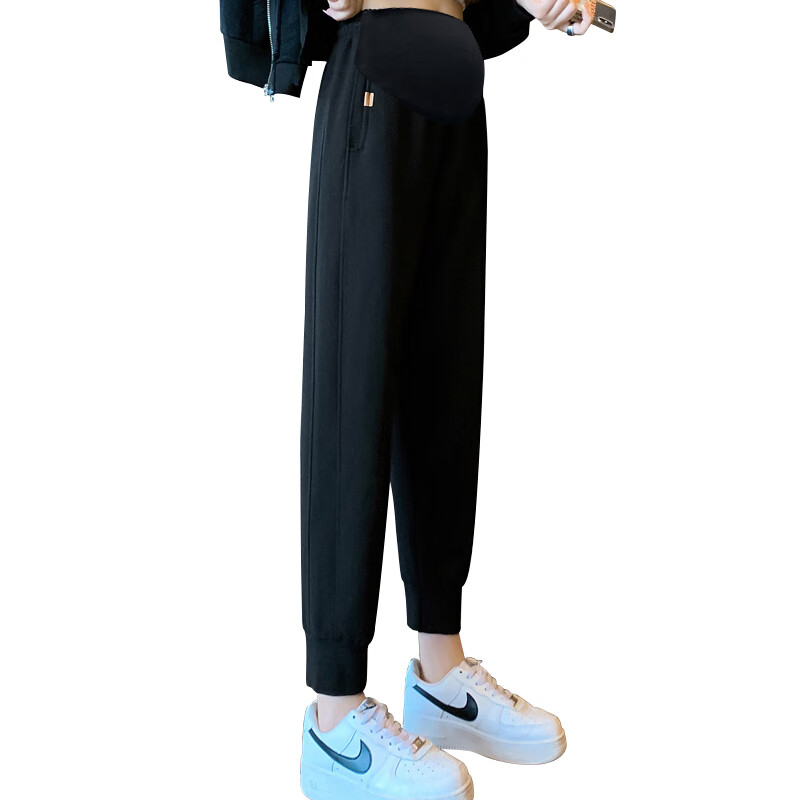 JOYNCLEON Maternity Pants, Spring And Summer, Petite, for Outdoor Wear, Sports Casual Leggings, Black, XL, JYK14772