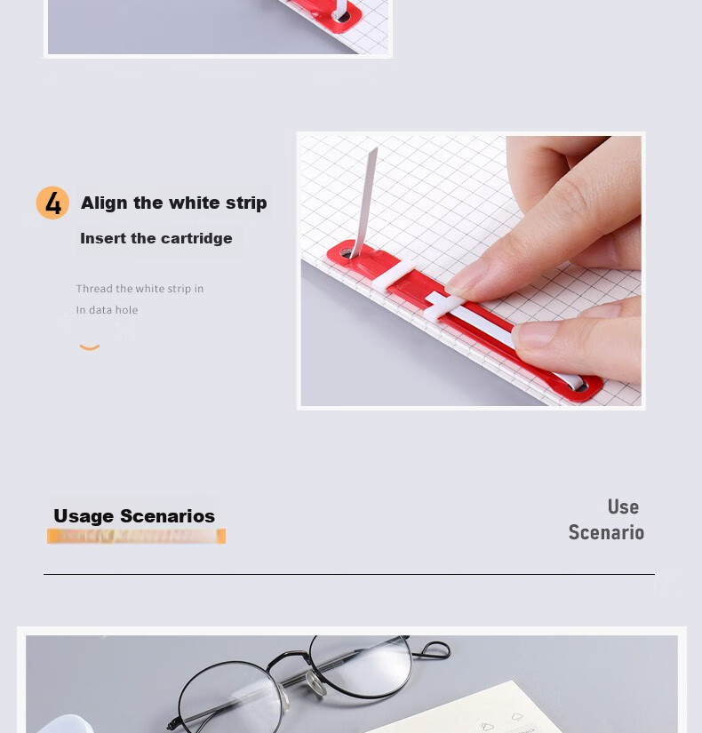 Tianshun Binding Strips, Student Handmade Loose-Leaf Notebook Office Stationery, 2-Hole Binding Strips, Hole Puncher, Hole Punch Machine, Colored Plastic Binding Clips, 20 Sets/box 10