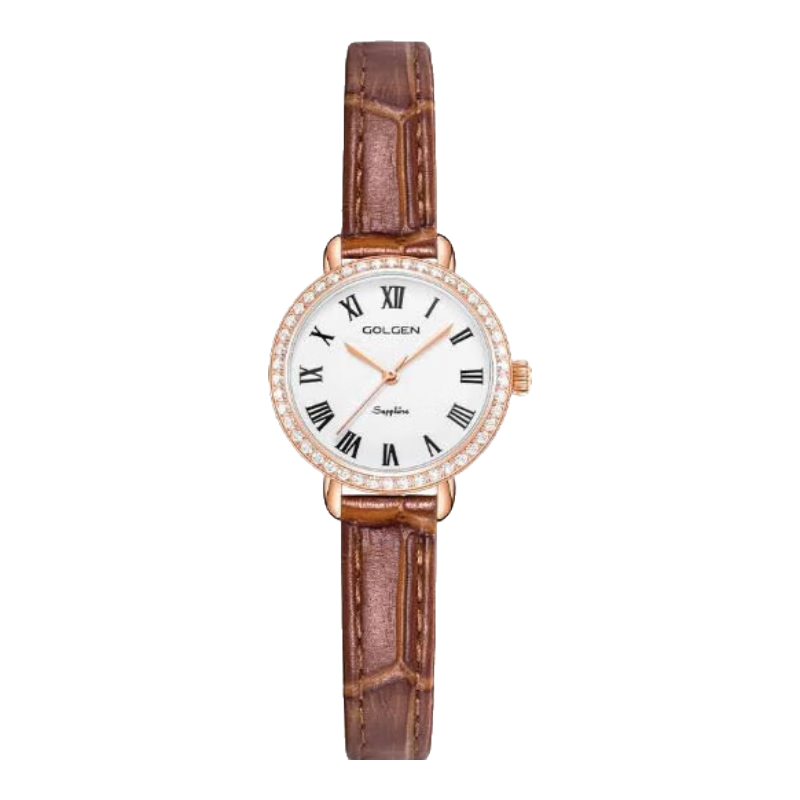 GOLGEN Women's Watch, Little Swan Series, Ladies Leather Strap Vintage Quartz Watch, Birthday Gift for Girlfriend, 19036