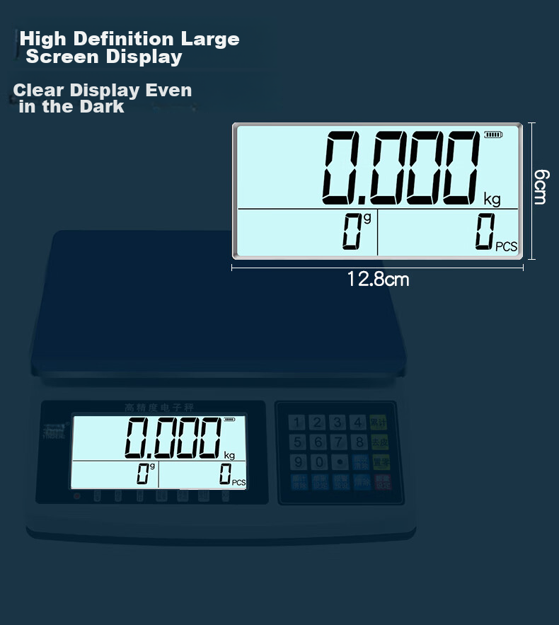 Yingheng High-Precision Electronic Scale, Platform Scale with Precise Counting Function, Weighing Precision Scale, Desktop Scale, Industrial Scale, 15kg Capacity, 0.1g Accuracy 12