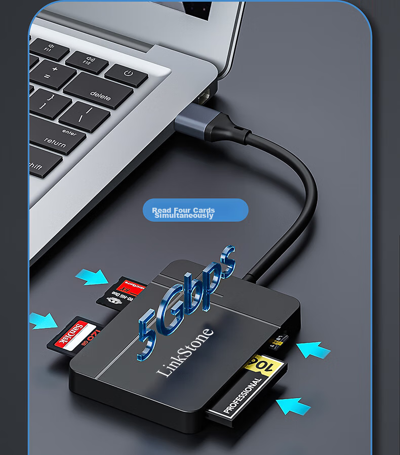 LinkStone Type-C/USB3.1 High-Speed OTG Card Reader SD/TF4.0/CF/MS Supports UHS-I/II Sony Memory Cards, Sony Flash Drives, Digital Cameras, PS5 Game Console 11