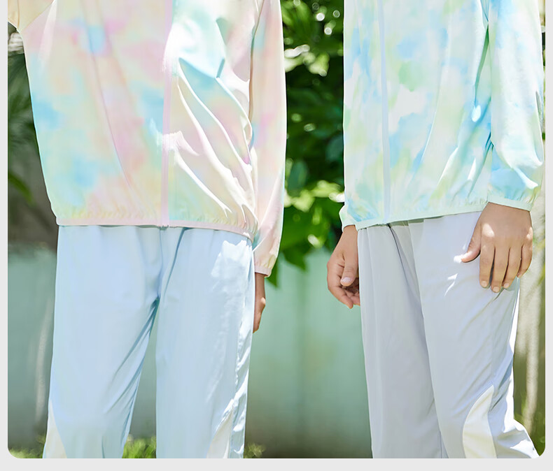 Moremerry Children's Sun Protection Clothing, Cool And Breathable, UV-Resistant, for Boys And Girls, Summer Ice Silk Tie-Dye Sun Protection Garment, Mint Green, XL 4