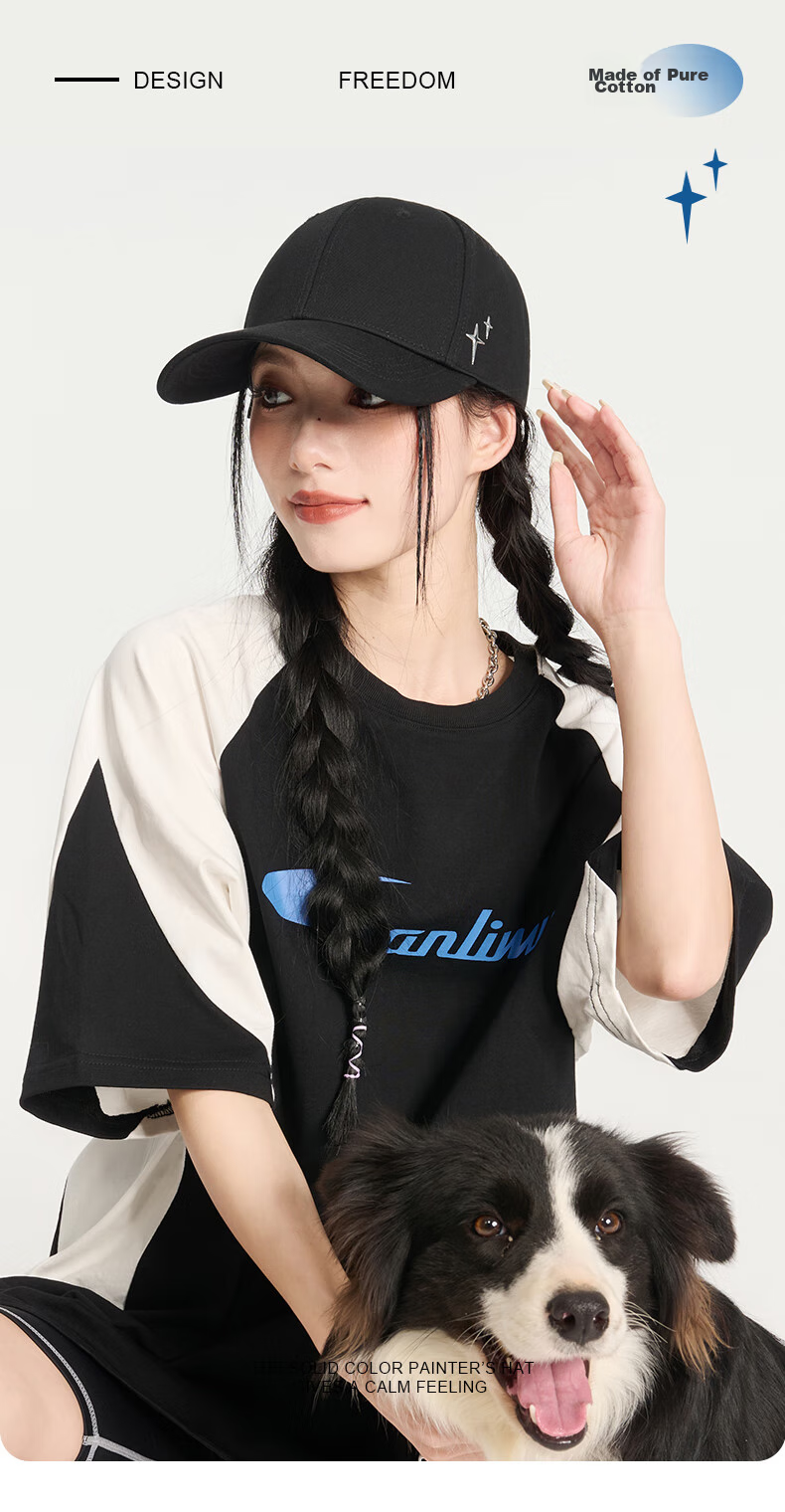 CACUSS Baseball Cap for Women, All-Season Large Head Circumference Hard Top Visor Cap, Sun Protection Hat, Couple Matching Versatile Face-Slimming Cap 1