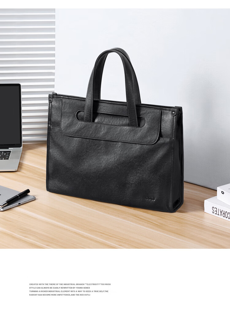 GOLF Business Briefcase, Men's Top-Grain Leather Handbag, 15-Inch Laptop Bag, Briefcase, Gift for Boyfriend Or Father 25