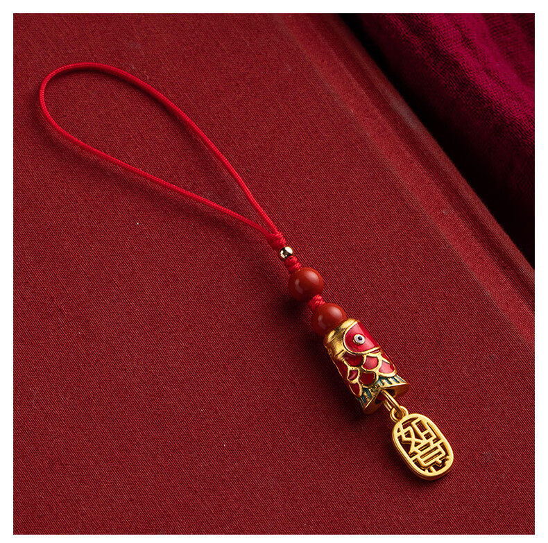 Yingkaida Phone Lanyard, Phone Strap Pendant, Apple Pro 2 Lanyard for Men And Women, Short Detachable Ring Buckle, USB Drive Keychain, Multifunctional Accessory, Ruyi Koi Fish Desig 7