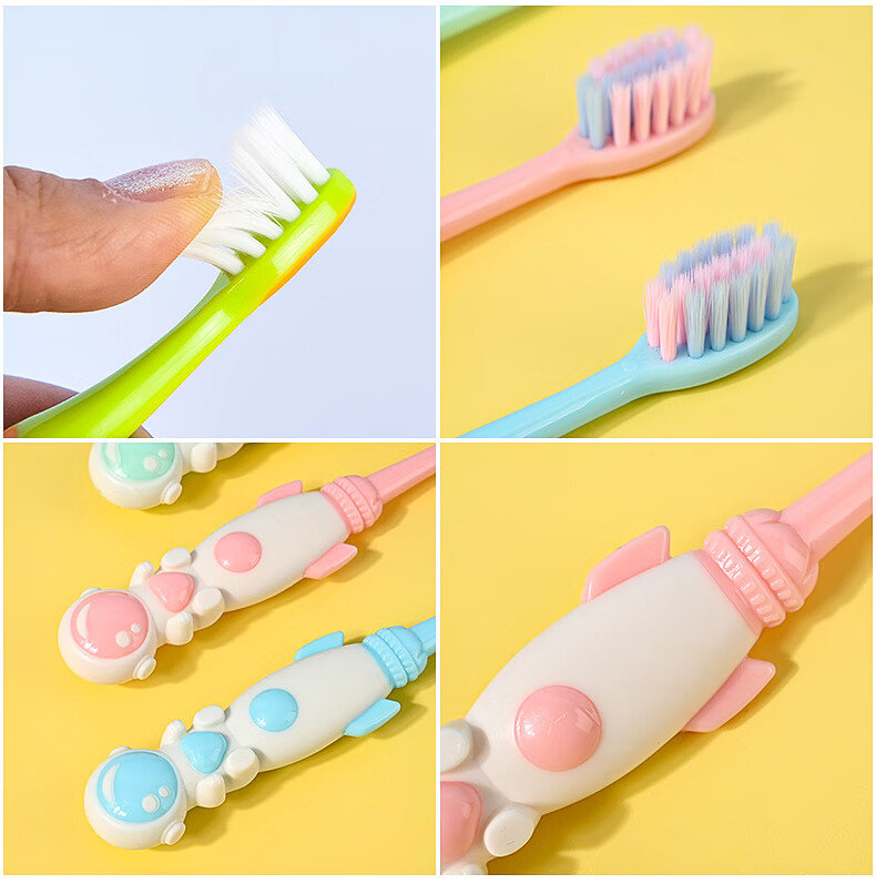 BRUSHING BEAR Children's Toothbrush Soft Bristles for Ages 3-6 to 7-8 Boys And Girls Elementary School Students Teething Period 8-Pack 17