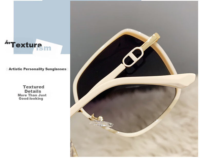 Angelamiao Women's Fashion Street Photography Trendy Starry Glitter Polarized Sunglasses, Sun Protection Outdoor Travel Glasses, Gold Frame 3