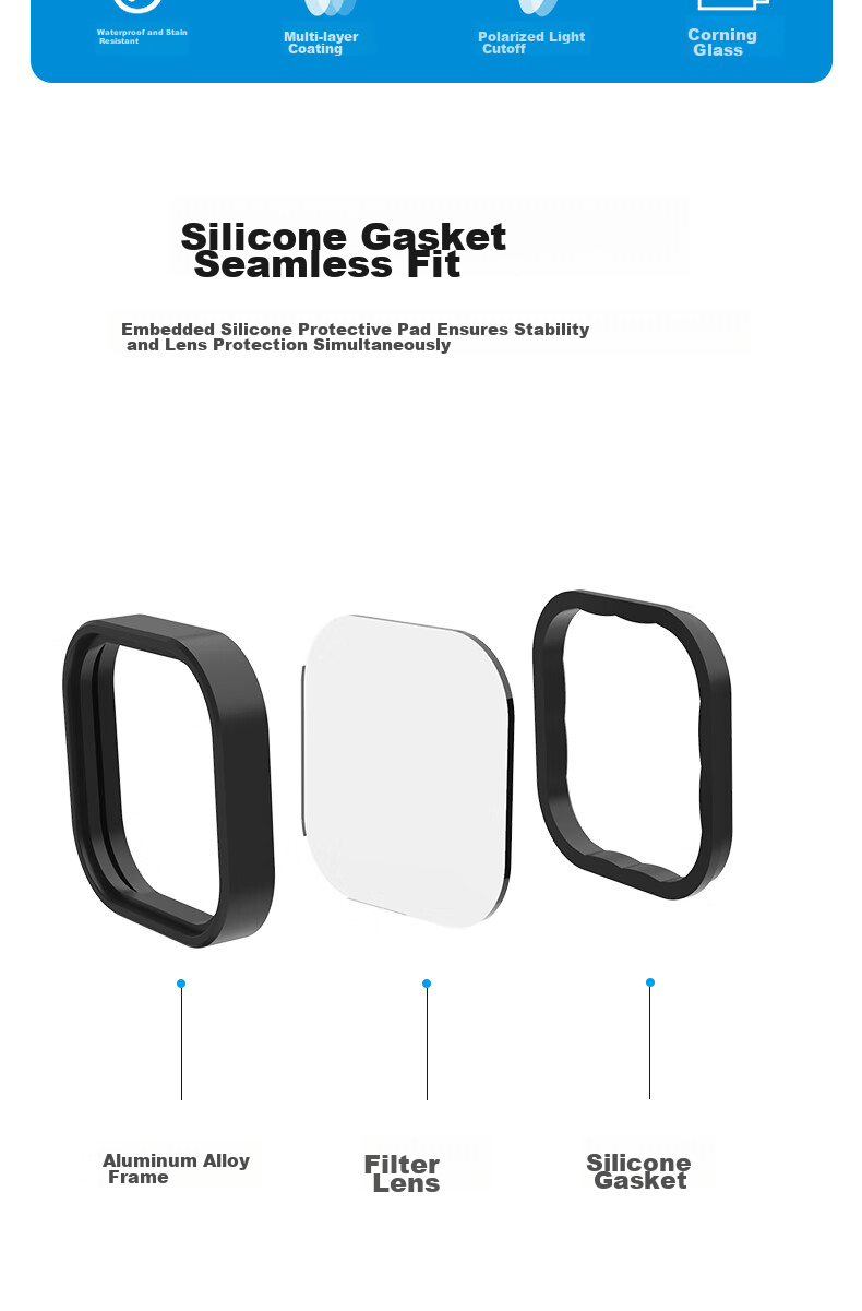 TELESIN Compatible with GoPro 12 ND Filters, Also Compatible with GoPro 11/10/9 Filters, ND8/16/32 Neutral Density Filter Set 2
