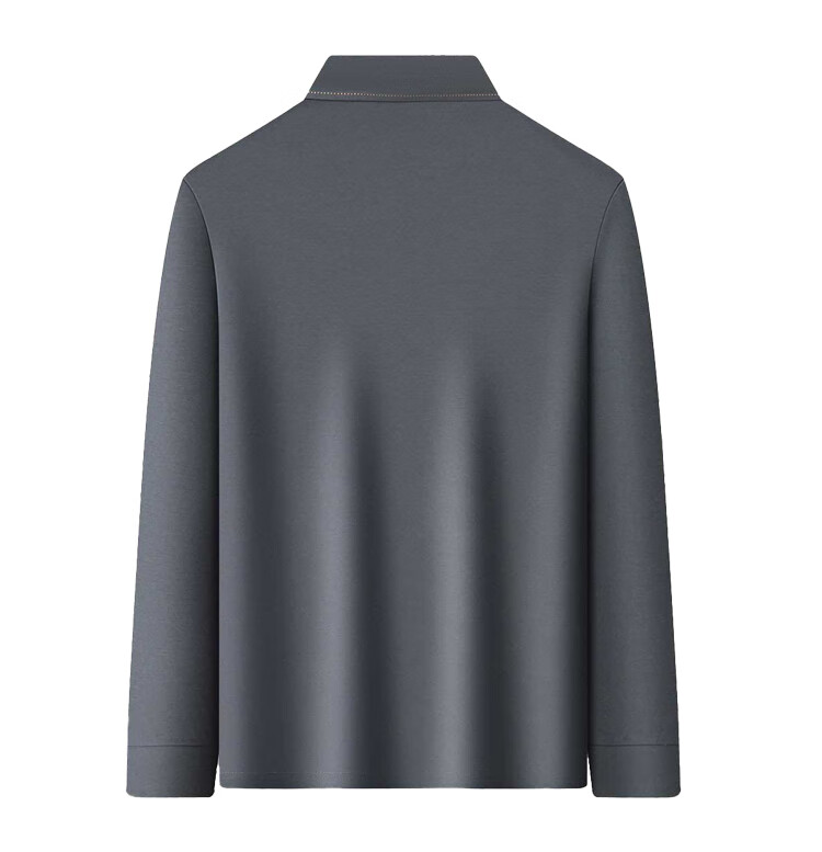 MONTAGUT Autumn Commuter Versatile Men's Long-Sleeve Polo Shirt, Wrinkle-Resistant T-Shirt, JG Gray Blue, XL 6