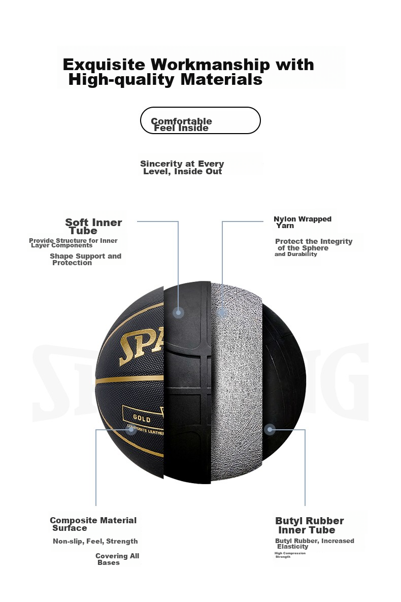 SPALDING Basketball, Marble Print, Wear-Resistant PU, for Adults And Students, Competition Training, Indoor And Outdoor Use, Size 7 Ball, 77-226Y 4