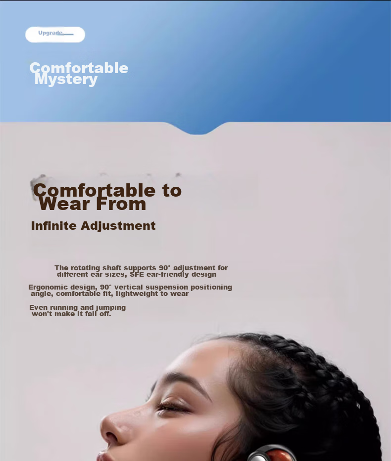 GREATWALL Bluetooth Headphones, Bone Conduction Concept, Over-Ear Style, True Wireless, Not In-Ear, Open-Style, for Sports, Running, Calls, Noise Reduction, Long Battery Life, Suitable for Huawei 8