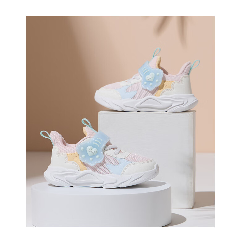 361° Children's Shoes, Spring And Autumn Girls' Lightweight Soft Casual Shoes, Second Stage Walking Shoes, Blue, Size 25 8