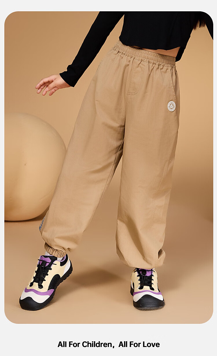 ASK JUNIOR Children's Clothing Girls' Youth Autumn Sports Pants Jogger Running Casual Trousers Black 110 15