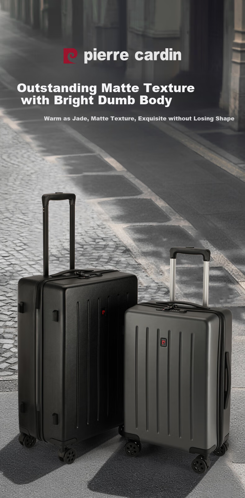 Pierre Cardin French Luggage, Durable And Sturdy Suitcase for Women, Large Capacity Travel Trolley Case with Spinner Wheels, Leather Suitcase with Combination Lock for Men And Students 1