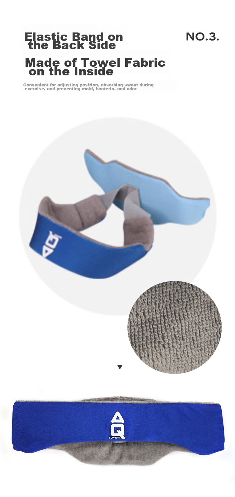 AQ Youth Children Sports Head Guard, Foot Basketball Volleyball Anti-Collision Fall Protection Headband C50101, Classic Blue, Size M 9