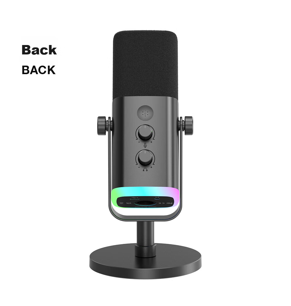 FIFINE Dynamic Noise-Cancelling USB Computer Microphone for Desktop Streamers, Live Streaming, Gaming, Recording, Karaoke, Video Use, with External Sound Card Support, Desktop RGB Microphone, Wired Microphone AM8 Black 27