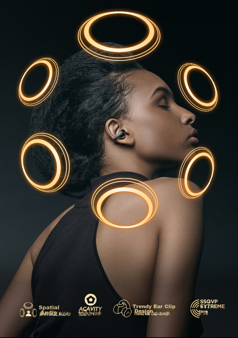 Aigo Bluetooth Headphones, Bone Conduction Concept Air Conduction Ear Clip Open-Style Non-In Sports Calling Headphones, Compatible with Xiaomi And Other Phones, Tablets, Computers Universal TX02 White 7