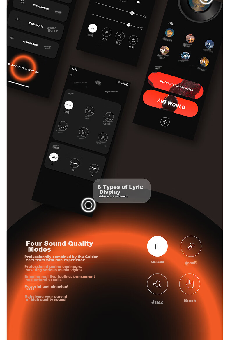 CC&JBL Time Album Floating Lyrics Speaker Electronic Photo Frame Floating Subtitles Bluetooth Speaker Home Desktop Calendar Frame Smart Home Birthday Gift for Men and Women 9