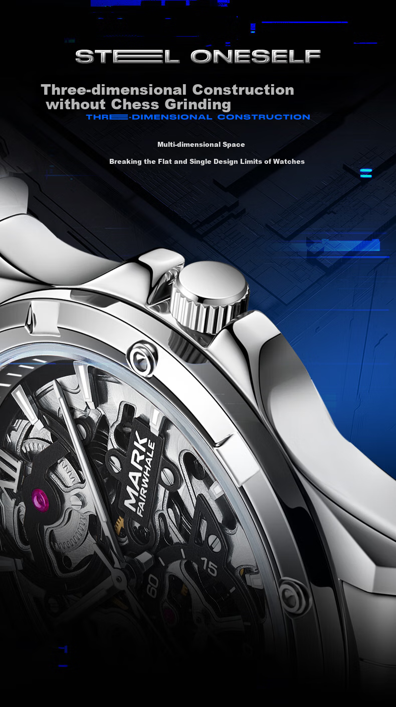 MARK FAIRWHALE Explorer Men's Automatic Mechanical Watch, Top Ten Business Watches, Chinese Brand Wristwatch, Birthday Gift for Boyfriend 6