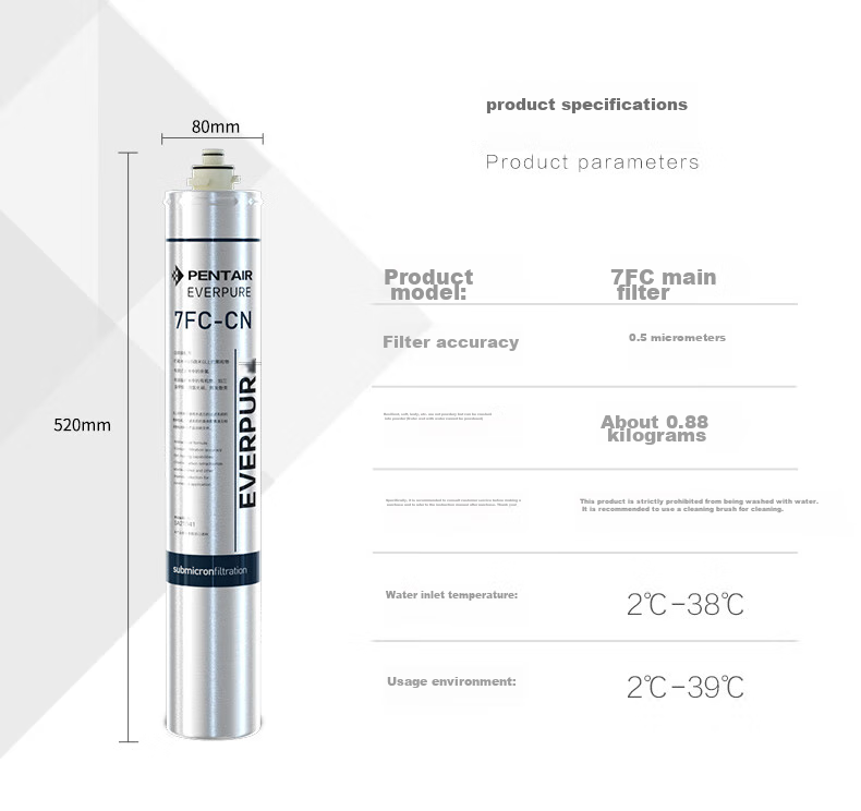 Everpure Under-Sink Water Filtration System, Non-Lime-Removing Type, Main Filter Cartridge for Water Purifier, 7FC-CN 7