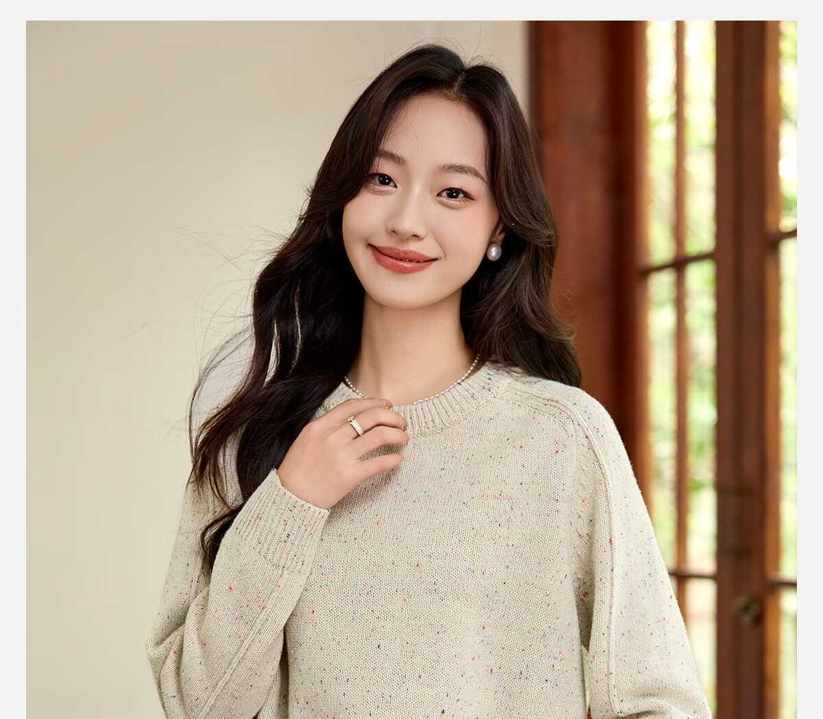 PinCai Women's Knitted Sweater Spring Autumn High-Quality Speckled Pullover Knitwear Base Layer P144Z9029 1
