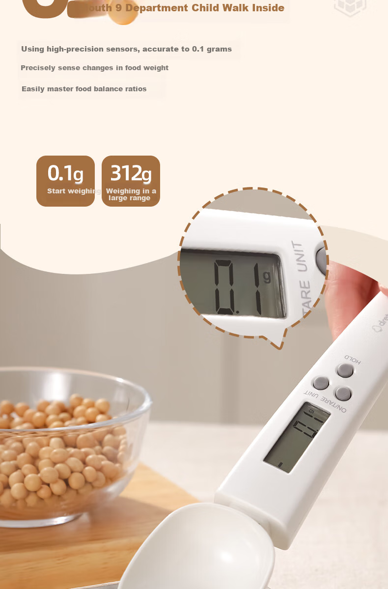 Dretec Kitchen Scale, Electronic Measuring Spoon for Home Use, Pet Food Weighing Tool, Baking Large Spoon Head, Small Qixi Gift 4