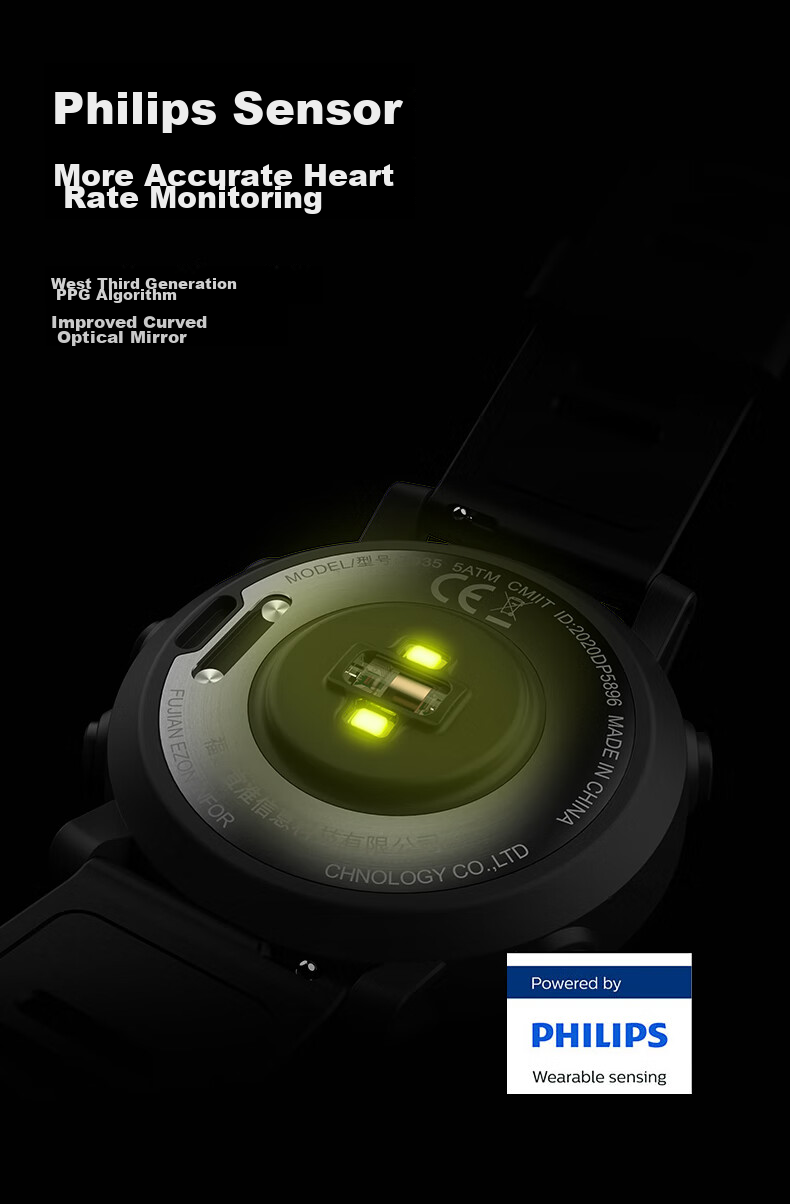 EZON Outdoor Running Watch, Dynamic Heart Rate Monitor, Speedometer, Professional Marathon Sports Watch T935 5