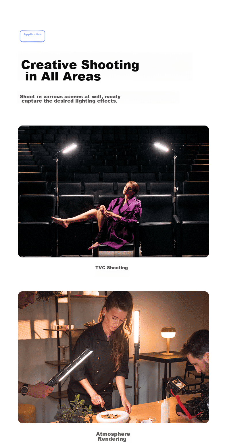 Zhiyun Five-Fold 100W Professional Fill Light Ice Light, Dual Color Temperature Double Heat Dissipation Handheld Portable Portrait Live Streaming Fill Light V60 Lightweight Black 13