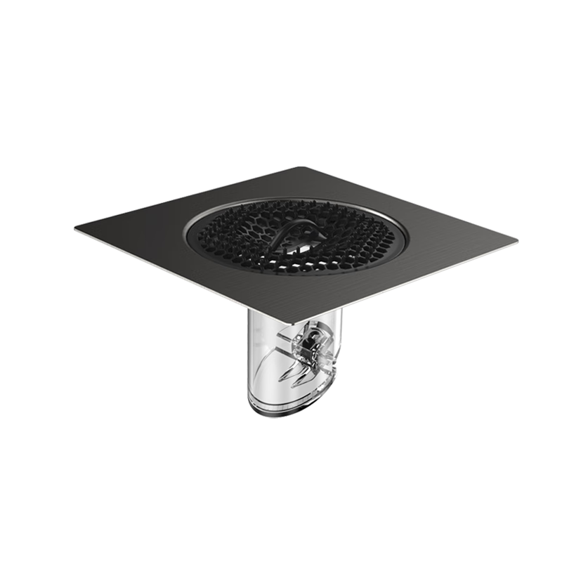 DU PONT Replacement Drain Anti-Odor Sticker, 304 Stainless Steel Gunmetal Gray Drain Cover Sticker, Anti-Odor Drain Renovation Tool PJ007