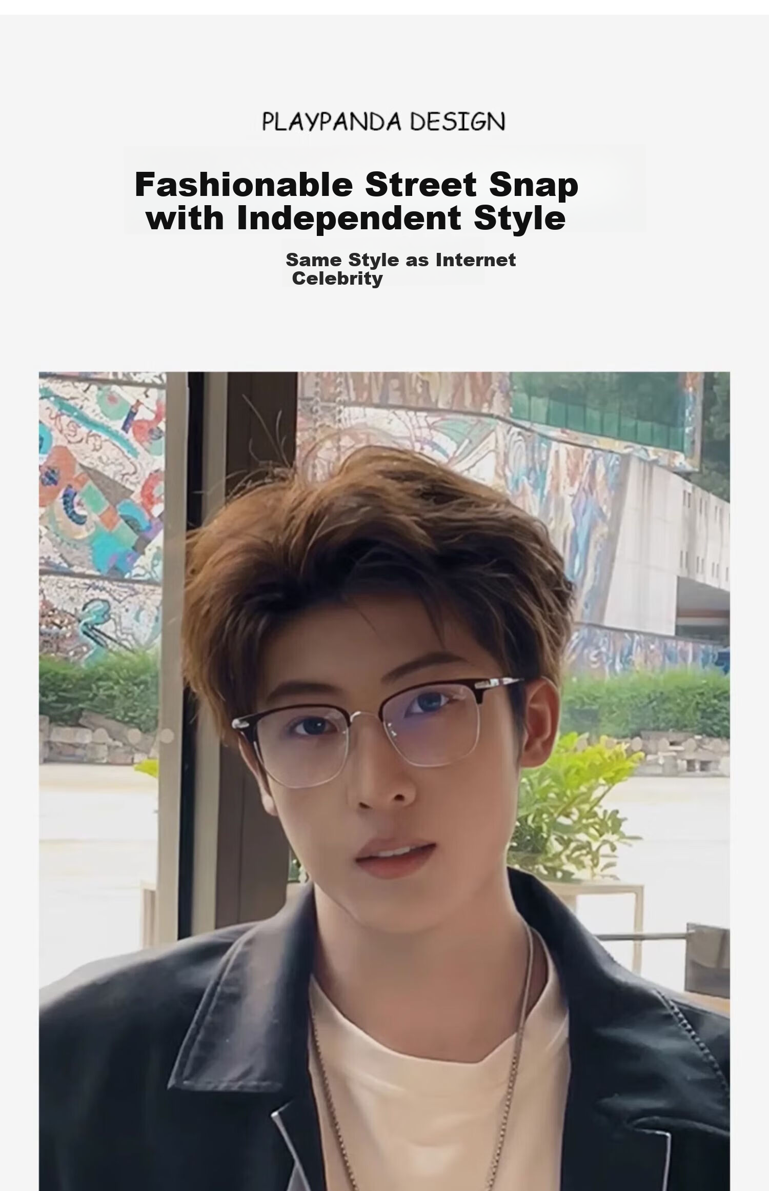 GOGOSOON Myopia Glasses for Men, Ultra-Light 2025 New Anti-Blue Light Eyeglass Frames, Women's Semi-Rimless Frames with Prescription, Browline Flat Lenses 6