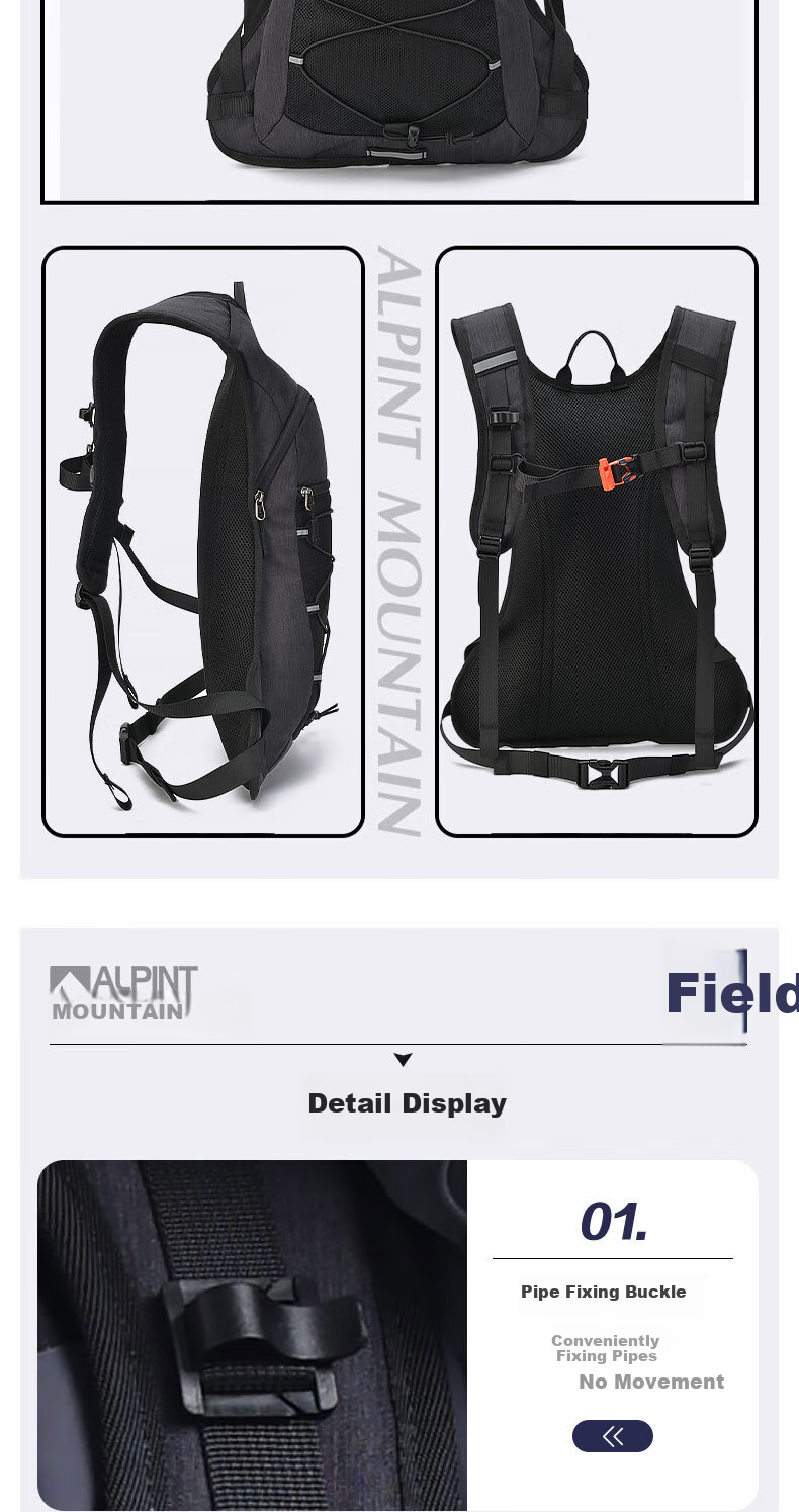 ALPINT MOUNTAIN Ermont Outdoor Cycling Bag, Trail Running Backpack, Hydration Pack, Hiking And Mountaineering Backpack, Double Shoulder Road Bike Bicycle Bag 6
