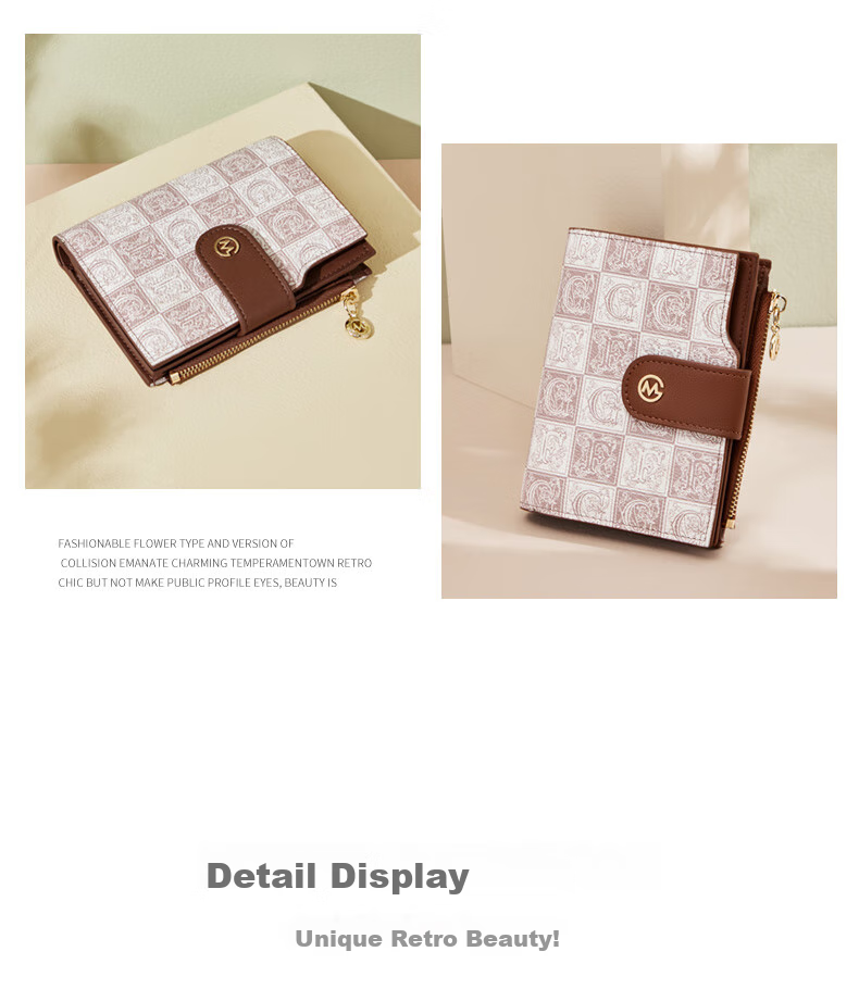 GOLF Wallet for Women, Fashionable Printed Design, Multi-Functional Card Holder And Coin Purse, Short Style Billfold 22