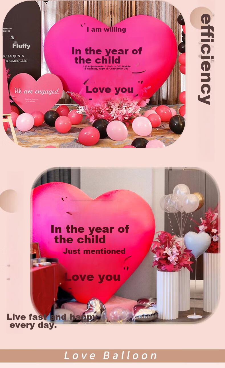 Abaoli Proposal Wedding Decoration, Ceremonial Aluminum Foil Heart-Shaped Balloon, Large Love Heart Balloon, Confession Tool, Props 4