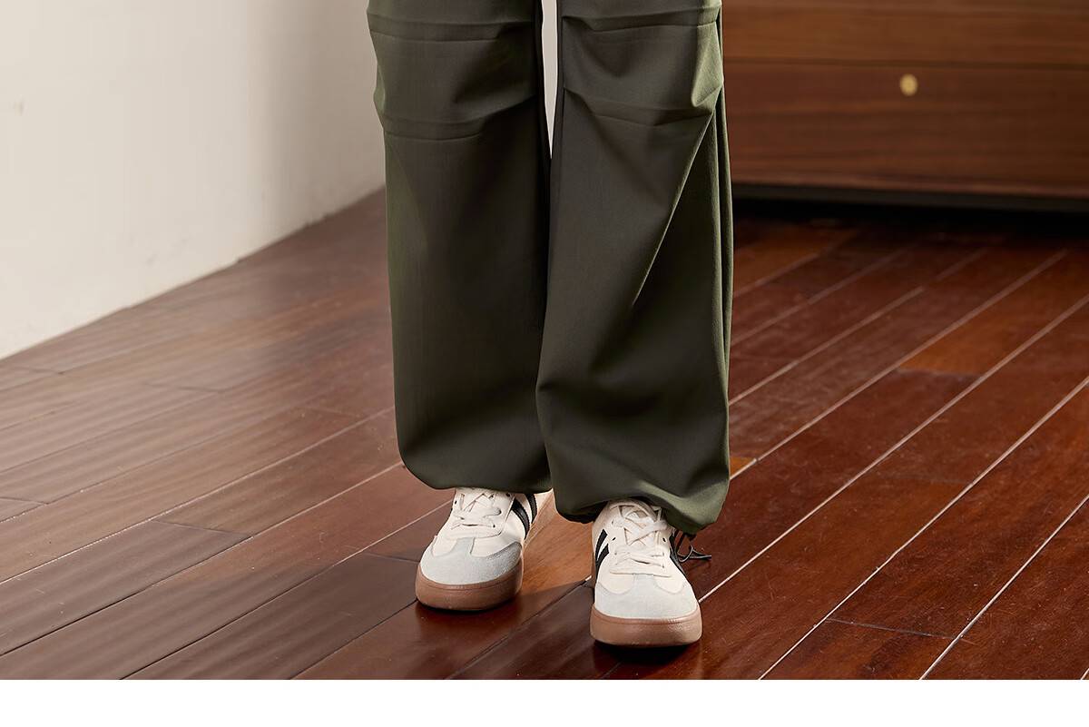 Halo Queen Women's Casual Pants, American-Style Breathable Loose Cargo Pants, High-Waisted Draping Parachute Pants H13KK2711 37